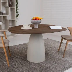 Sale Brix Organische Eettafel Marron Mangohout, 140 cm, kleur Ivoor
