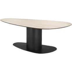 New Richmond Interiors Organische Eettafel Ritz Travertin, 220 x 110cm Beige