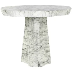 New Richmond Interiors Organische Eettafel Rockyard Faux Marmer en travertin Wit