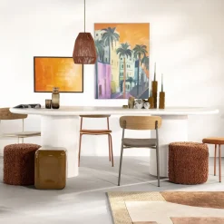 Outlet By-Boo Organische Eettafel Seki kleur Wit