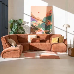 Sale SEVN Organische Hoekbank Ceylon Lounge Rechts, kleur Rood