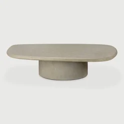 New Ethnicraft Organische Outdoor Salontafel Elements Beton, 134 x 90cm Lichtgrijs