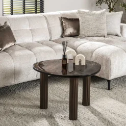 New LifestyleFurn Organische Salontafel Cassidi Glas, 70 x 59cm