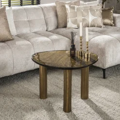 New LifestyleFurn Organische Salontafel Cassidi Glas, 70 x 59cm