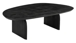 Outlet LABEL51 Organische Salontafel Cooper Mangohout, 135 x 75cm Zwart