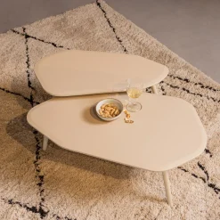 Clearance WOOOD Organische Salontafel Davina Set van 2 stuks, MDF, kleur Dust