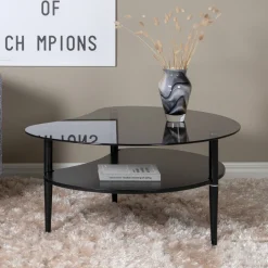 Discount Nohr Organische Salontafel Illiana 101 x 80cm, kleur Smoke Zwart