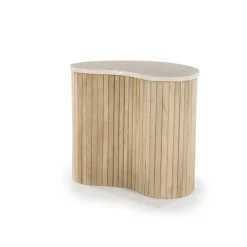 Online Eleonora Organische Salontafel Kira Mangohout en marmer (per stuk) Wit