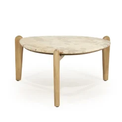 Hot By-Boo Organische Salontafel Marnish Marmer en mangohout Bruin