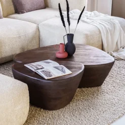Outlet Eleonora Organische Salontafel Mila Mangohout, kleur (per stuk) Bruin