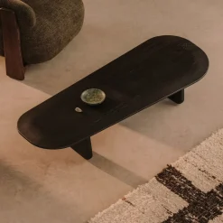 New Kave Home Organische Salontafel Pirita Eikenhout, 146 x 64cm