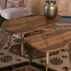 Discount Dutchbone Organische Salontafel Sham set van 2 stuks Hout