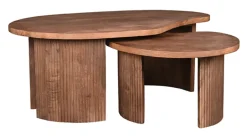 Outlet LABEL51 Organische Salontafel Timon Mangohout, Set van 2 stuks