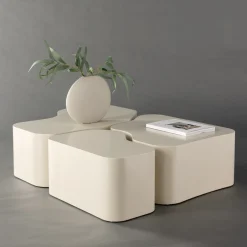 Hot Nohr Organische Salontafel Tri Set van 3 stuks, kleur Beige