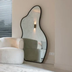 Outlet Richmond Interiors Organische Spiegel Aldon 181 x 91cm, kleur Zwart