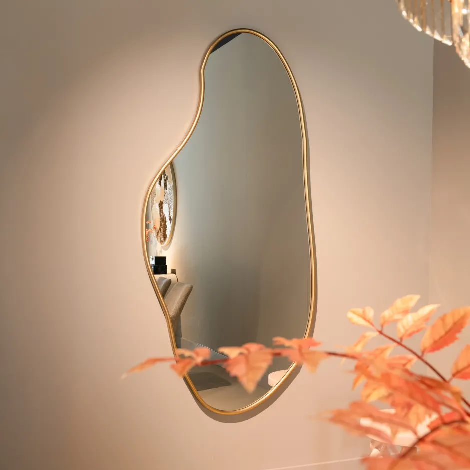 Clearance Richmond Interiors Organische Spiegel Alton 183 x 85cm, kleur Brushed gold
