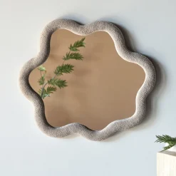 Clearance Nohr Organische Spiegel Tho Bouclé, 70 x 70cm Transparant