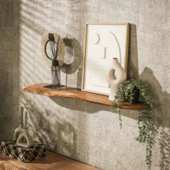 Best LifestyleFurn Organische Wandplank Lavar Acaciahout Massief acacia naturel