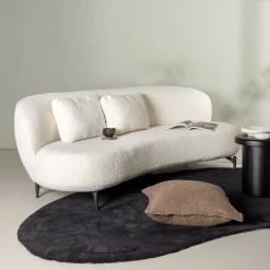 Discount Nohr Organische 3-zits Bank Delinda Bouclé, 224cm, kleur Wit