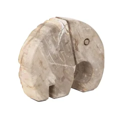 Best MUST Living Ornament Elephant Versteend hout, 17 x 21cm