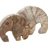 MUST Living Ornament Elephant Versteend hout, 20 x 25cm