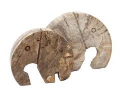 MUST Living Ornament Elephant Versteend hout, 20 x 25cm