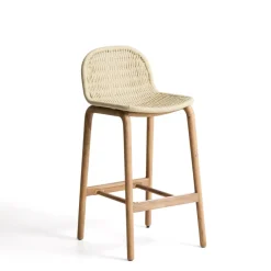 Best Kave Home Outdoor Barkruk Alipa Acaciahout en touw (zithoogte 75cm)