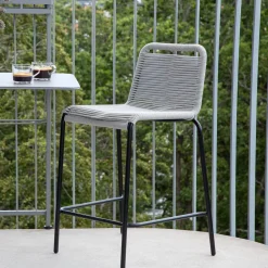 Hot Nohr Outdoor Barkruk Karlene Touw (zithoogte 61cm) Lichtgrijs