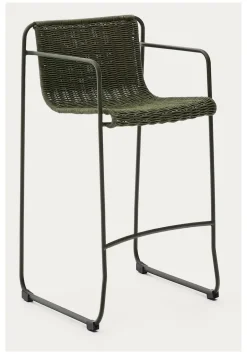 Outlet Kave Home Outdoor Barkruk Maurina Handgeweven touw en staal (zithoogte 75cm)