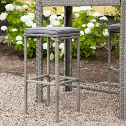 Clearance Nohr Outdoor Barkruk Rozanne Wicker (zithoogte 75cm) Grijs