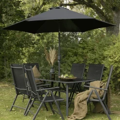 Discount Nohr Outdoor Diningset Rosemary Met parasol