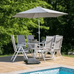 Discount Nohr Outdoor Diningset Rosemary Met parasol