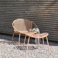 New WOOOD Outdoor Fauteuil Bruce Set met hocker, kleur roze Zalm