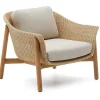 Clearance Kave Home Outdoor Fauteuil Galea Teakhout en rattan