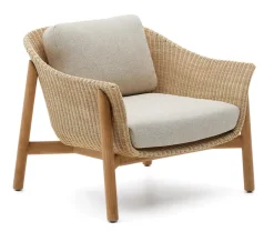 Clearance Kave Home Outdoor Fauteuil Galea Teakhout en rattan
