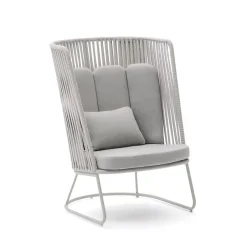 Discount Kave Home Outdoor Fauteuil Saconca Met hoge rug, Gevlochten touw