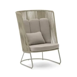 Discount Kave Home Outdoor Fauteuil Saconca Met hoge rug, Gevlochten touw