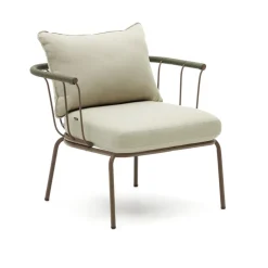 Hot Kave Home Outdoor Fauteuil Salguer Gevlochten touw en staal, kleur Beige