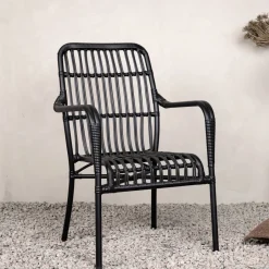 Outlet Nohr Outdoor Loungestoel Aeisha Rotan Zwart