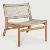 New Ethnicraft Outdoor Loungestoel Jack Teak en geweven stof