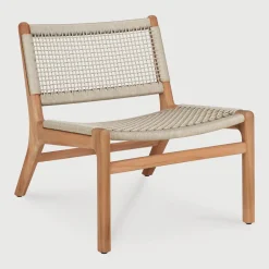 New Ethnicraft Outdoor Loungestoel Jack Teak en geweven stof