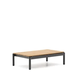 Outlet Kave Home Outdoor Salontafel Sorells Teakhout, 91 x 57cm Donkergrijs