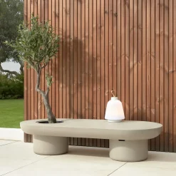 Discount Kave Home Outdoor Salontafel Taimi 140 x 60cm, kleur Grijs