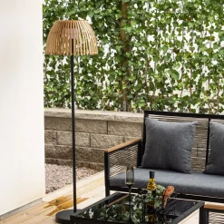 Clearance Nohr Outdoor Solar Vloerlamp Tamella Bamboe, 150cm