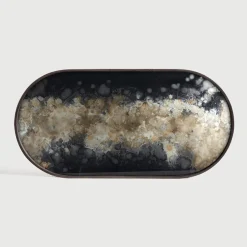 Clearance Ethnicraft Ovaal Dienblad Organic 71 x 36cm, kleur Zwart