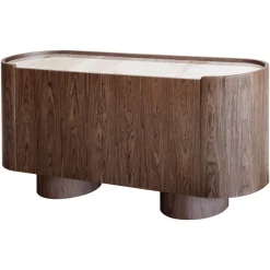 Discount Richmond Interiors Ovaal Dressoir Callahan Keramiek, 160cm Bruin