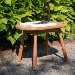 Clearance Nohr Ovale Bijzettafel Chemise Teakhout, 60 x 40cm Naturel