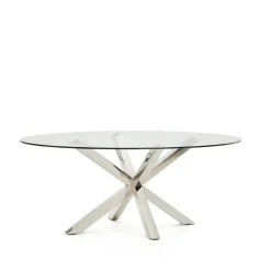 Discount Kave Home Ovale Eettafel Argo Glas, 200 x 100cm