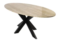 New Richmond Interiors Ovale Eettafel Avalon Travertin, 230 x 115cm