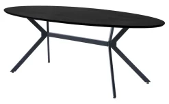 Hot WOOOD Ovale Eettafel Bruno 220 x 100cm, kleur Zwart